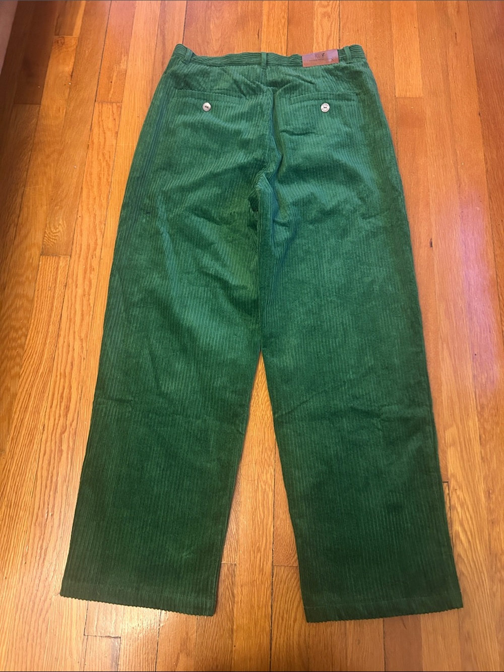 NWT fashion brand company poison green corduroy granpa trousers unisex medium - Picture 6 of 7
